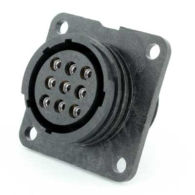 Panel Mounted Receptacle 9 x Socket